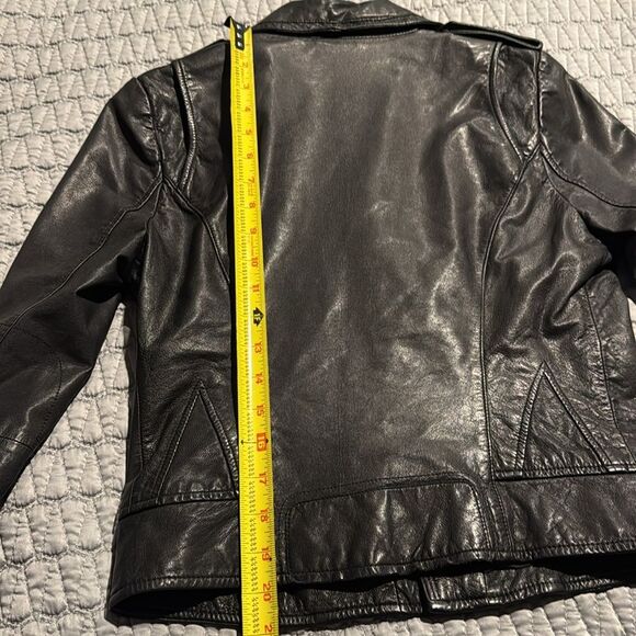 JOIE Ailey Black Lamb Skin Moto Jacket Size Small - Picture 16 of 16
